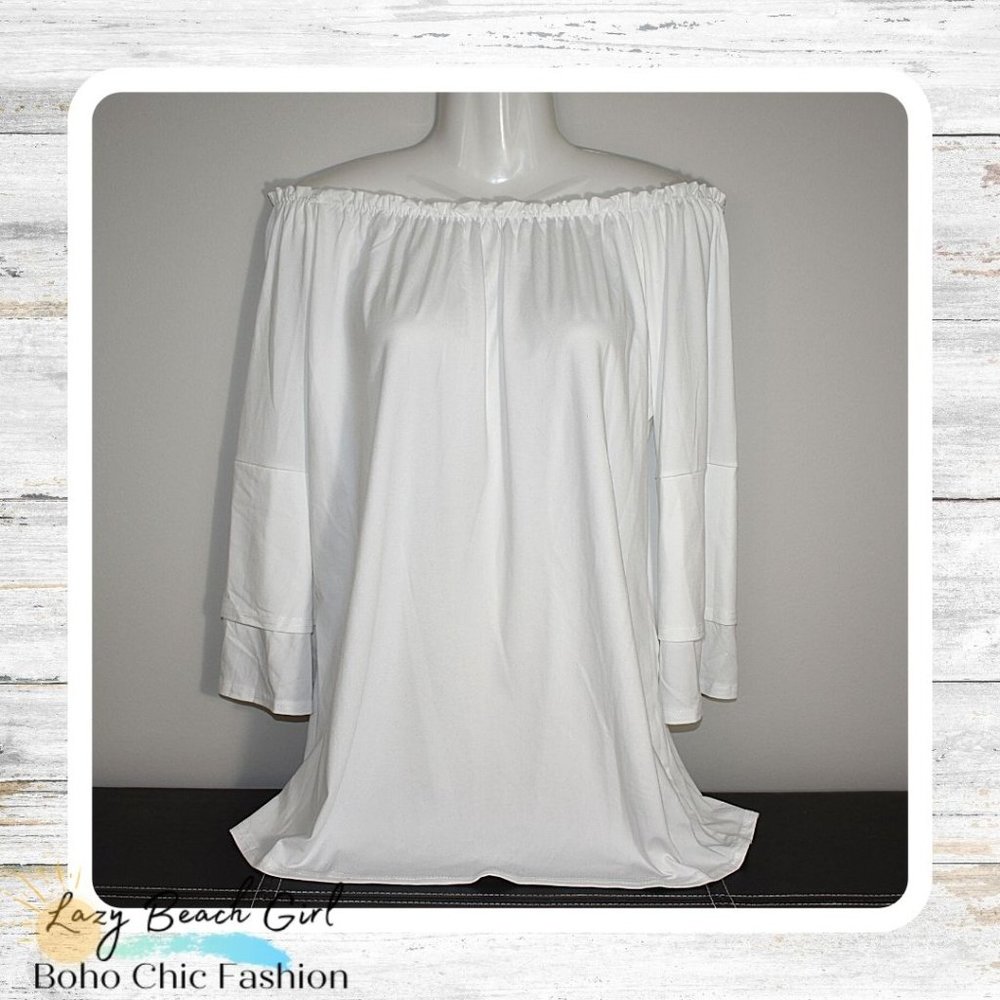 ** SALE 2/$20 ** Soft off Shoulder White Boho Top